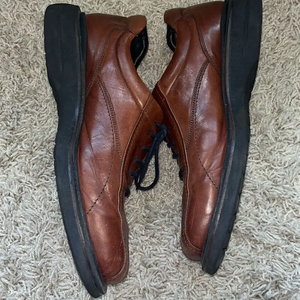Brown Shoe Co Mens Shoes ITALY Made Genuine Leather Brown Lace Up Mens 12